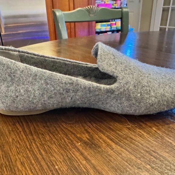 Birdies The Starling Gray Wool Faux Fur Loafers Size 6 - Picture 6 of 9